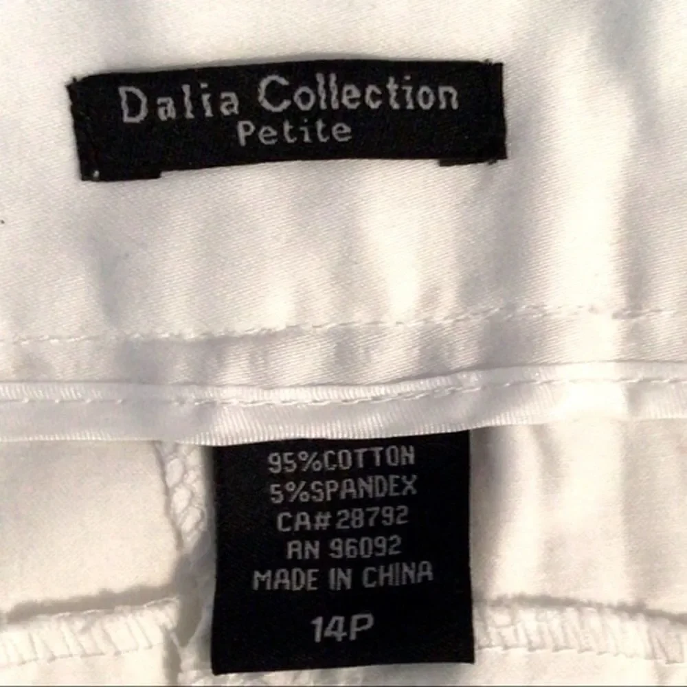 DAHLIA COLLECTION CLASSIC PANTALONI 14P -WHITE NWT